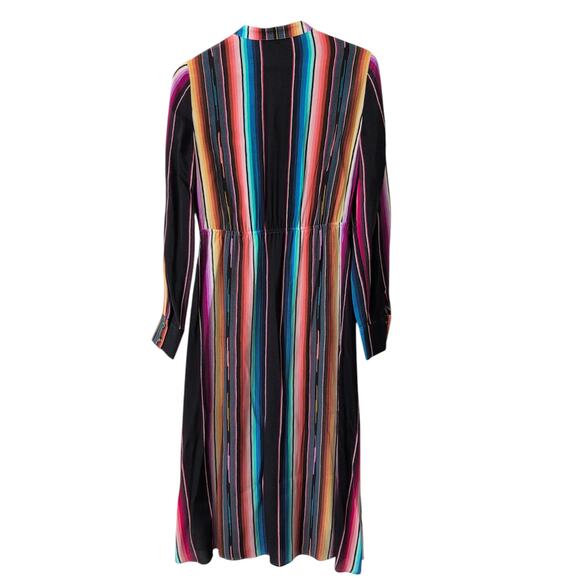 Kobi Halperin Steffi Striped Shirtdress Womens Midi Dress XS Colorful Southwest - Picture 4 of 13